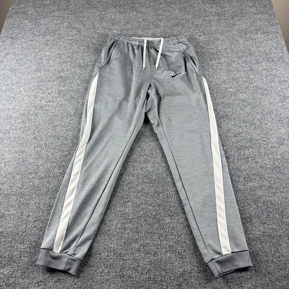 Nike‎ Pants Mens S Gray Sweatpants Joggers Swoosh Logo Tapered Workout Gym Train